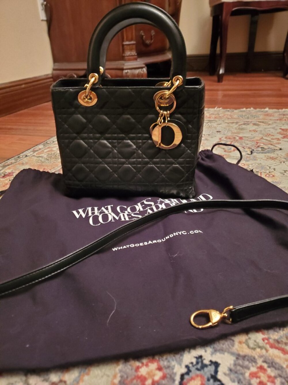 Lady Dior Bag - Medium, Black, Gold hardware
